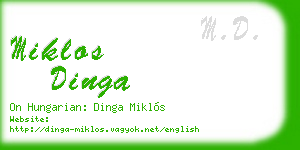 miklos dinga business card